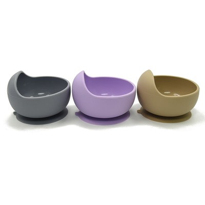 Baby Silicone Feeding Set Wooden Spoon Suction Bowl Baby Pla