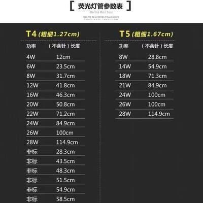 推荐镜前灯灯管t4T5卫生间长条家用浴霸老式三基色灯棒细荧光日光