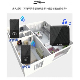 三拖一二超远距离门铃无线家w用电子遥控玲病人老人呼叫器智能防