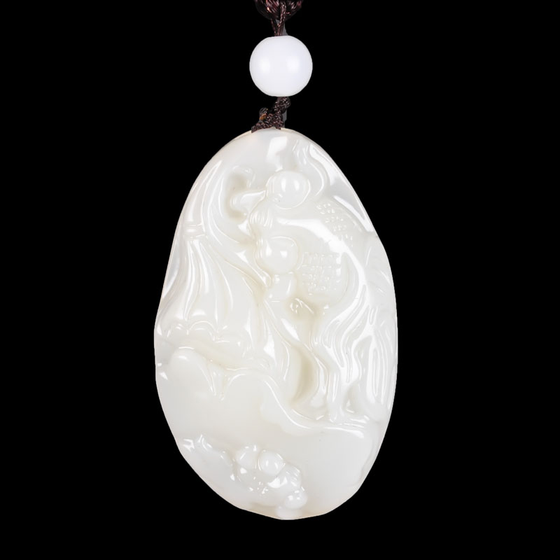 新疆和田白玉鱼 籽料玉鱼手把件挂件玉鱼手玩件腰件