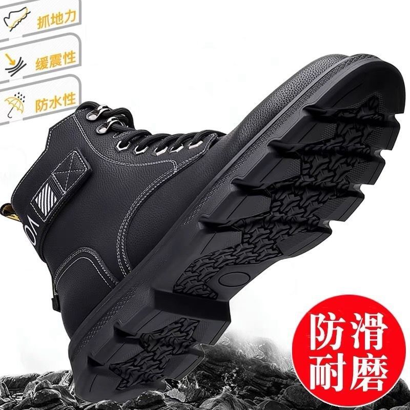 马丁靴男款夏季黑色工装英伦风休闲机车皮靴男士防滑加绒保暖棉靴