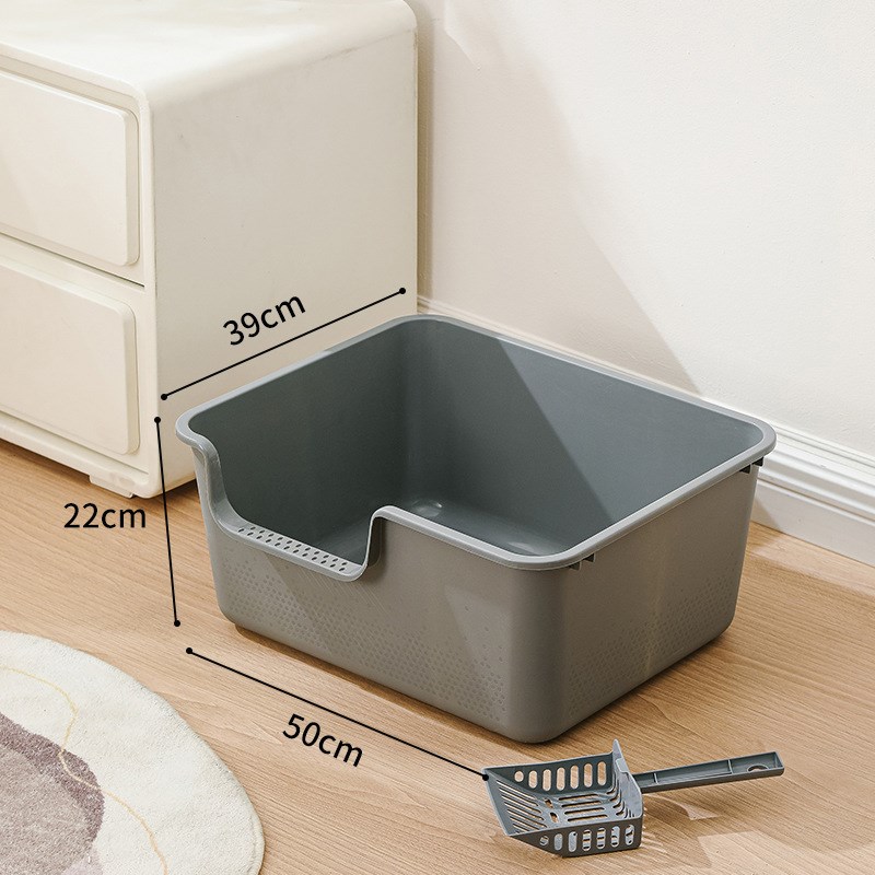 加厚半封闭猫砂盆开放式猫厕所猫咪宠物N用品猫砂盆跨境