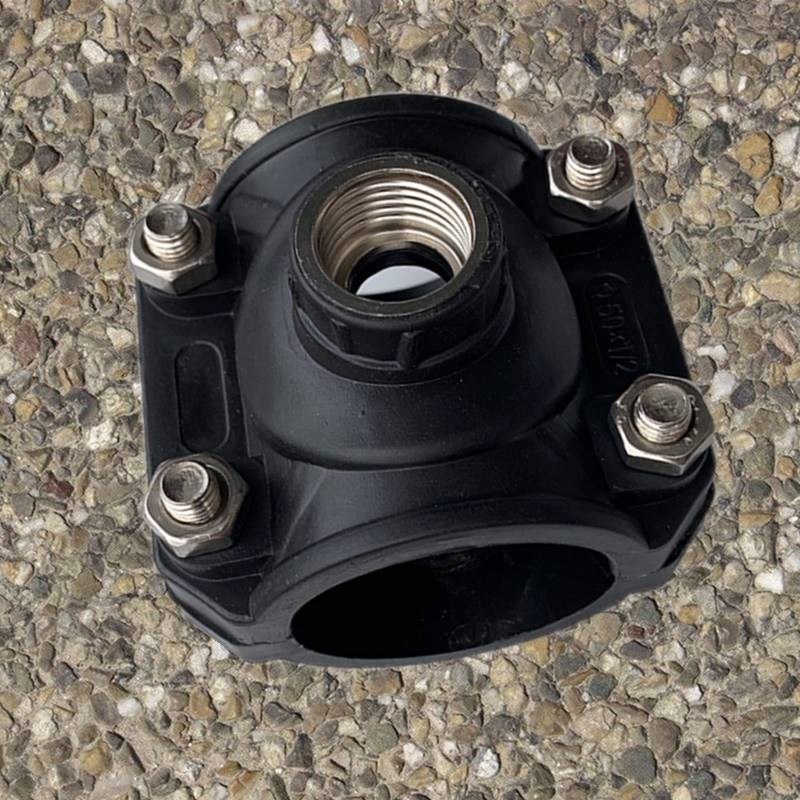 PE配件90 75增接口PPR管分水器鞍座金属镀锌钢内丝三通哈夫节抢修