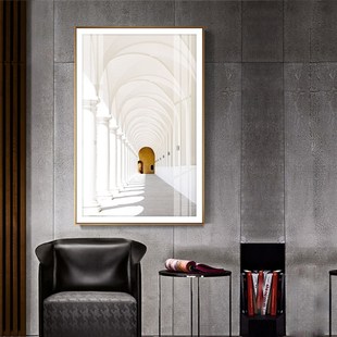 2699北欧风玄关装 书房客厅建筑挂画 饰画现代简约走廊过道壁画竖版