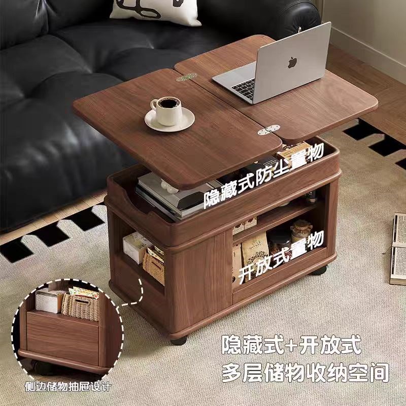 胡桃木全实木可移动茶水柜客厅家用多功能泡茶桌T小推车沙发储物