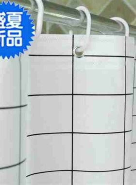 窗帘杆雨帘浴帘i◆新品◆衣柜卫浴淋浴透明窗布帘可移动大号便携