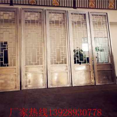 现货厂销厂销中式仿古木纹铝合金窗花幕J墙铝屏A风隔断屏风铝方管
