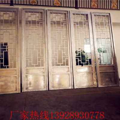 现货厂销厂销中式仿古木纹铝合金窗花幕J墙铝屏A风隔断屏风铝方管