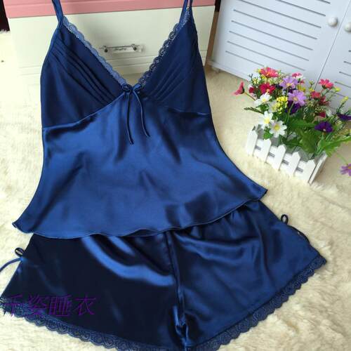 速发Pajamas female summer thin ice silk lace ladies sexy lif