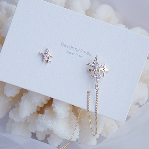 现货Charm Bling Asymmqetry Star Women Earring Temperament Ta
