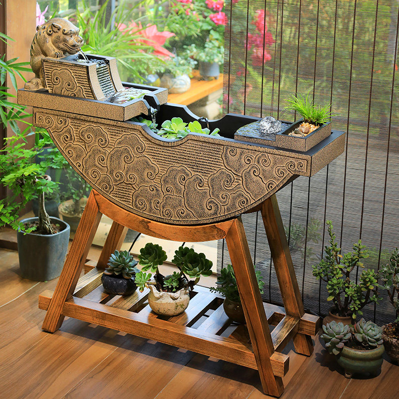 汉韵堂阳台露台落地流水摆件中式客厅办公室装饰造景招财喷泉水景,家居饰品,流水摆件,淘宝优惠券,粉丝福利购,淘宝优惠卷