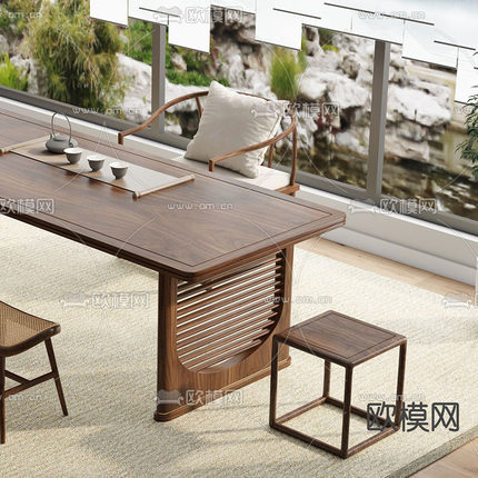 新中式家茶几L现代一体直销茶桌椅组合实木办公室禅意简约泡茶桌