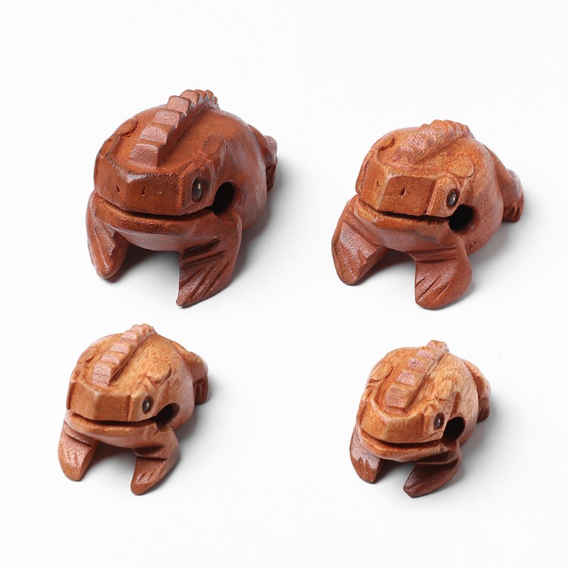 速发推荐Frog Shape Wooden Block Art Figurines Percussion Mus