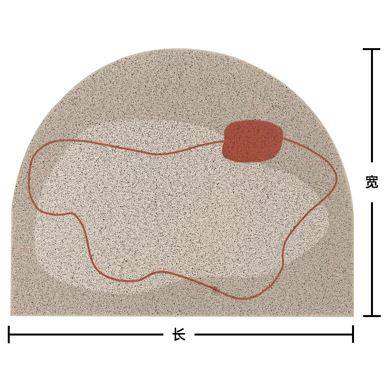 直销丝圈侘寂f风半圆入户门地垫室内户外进门地毯日式玄关大门口-封面