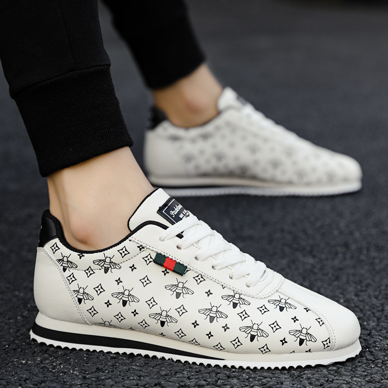 潮牌阿甘男鞋秋季欧洲站r真皮百搭休闲运动跑步鞋小白鞋低帮滑板