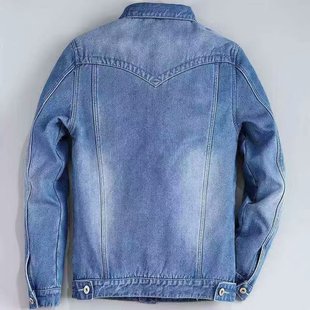 宽松牛仔衣工装 大尺码 夹 男士 加绒加厚牛仔外套男保暖耐脏耐磨冬季