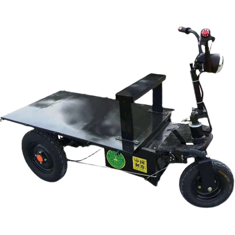 工地电动三轮车拉砖沙进电梯小骑兵灰斗车农用养殖搬运清粪平板车