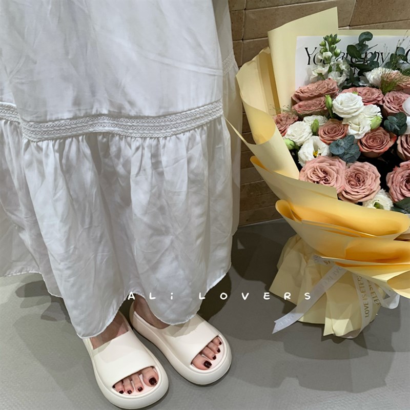 小个子增高厚底凉k拖鞋女鞋外穿夏季松糕底凉鞋百搭黑色一字拖鞋