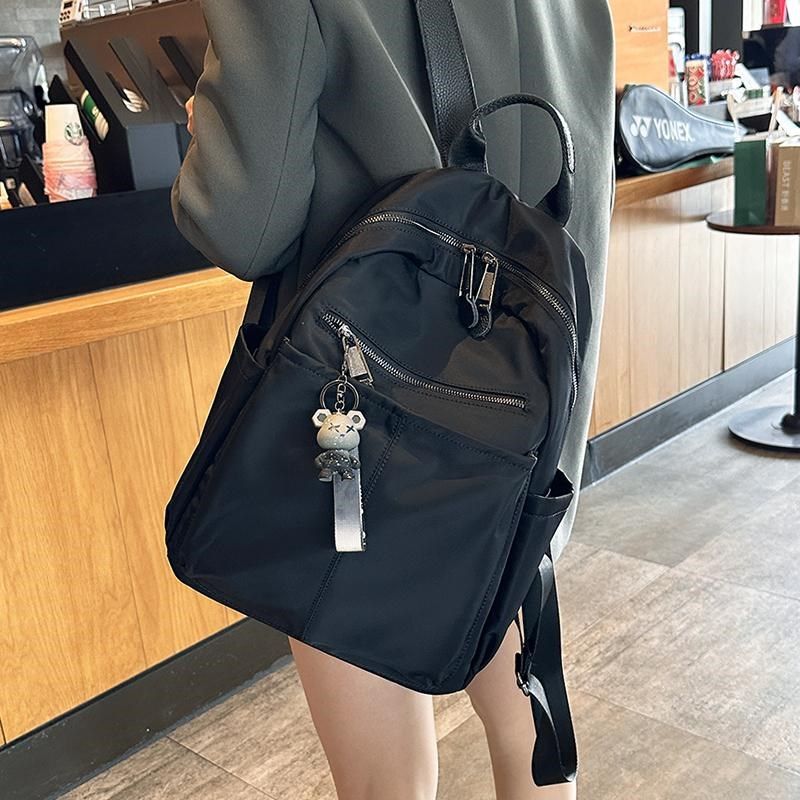 牛津布双肩包女2025新款时尚大容量书包女士休闲帆布背包旅游轻便