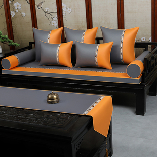 新中式科技布红木沙发坐垫实木椅子座垫家具罗汉床套罩海绵垫定做