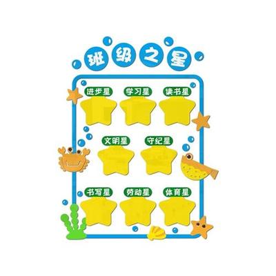 教级室布置装饰每周进班之U7tmatgZ步星墙贴初小学3立体文化中建