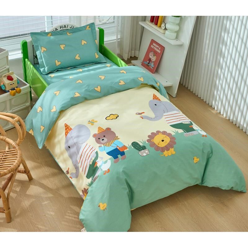 全棉幼儿园床品被子三件套a类儿童被褥被套六件套装入园用品