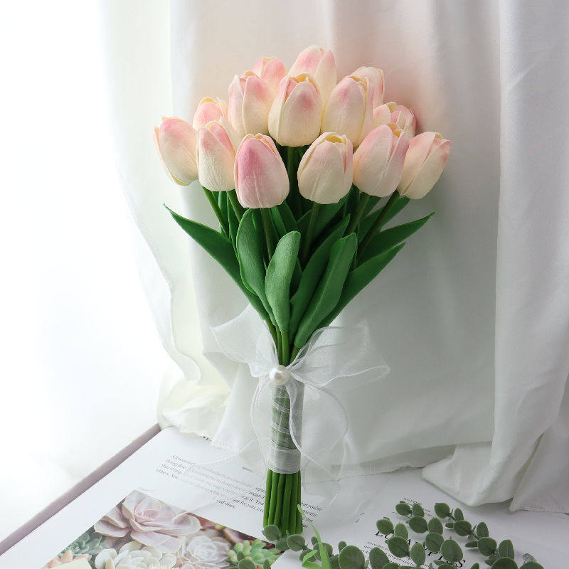 结婚拍照道具手感郁金香新娘手捧花韩式婚礼手拿仿真花束影楼摄影