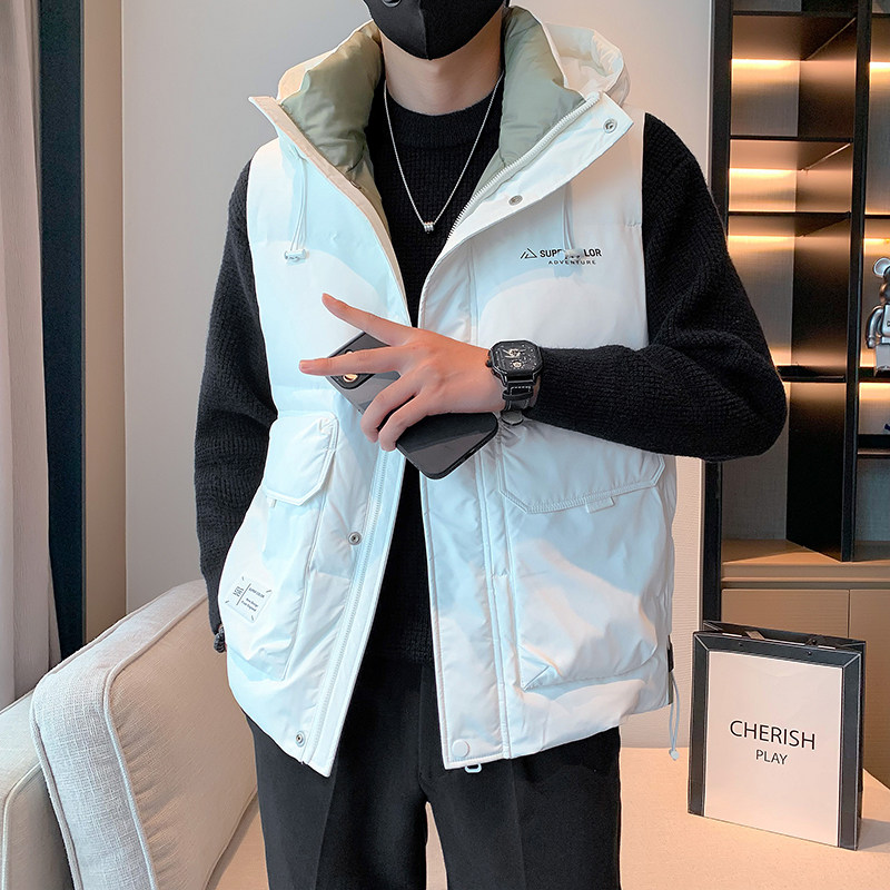 羽绒马甲男款秋冬l季无袖面包服轻薄连帽保暖男士坎肩后背心外套,男装,常规马甲,淘宝优惠券,粉丝福利购,淘宝优惠卷