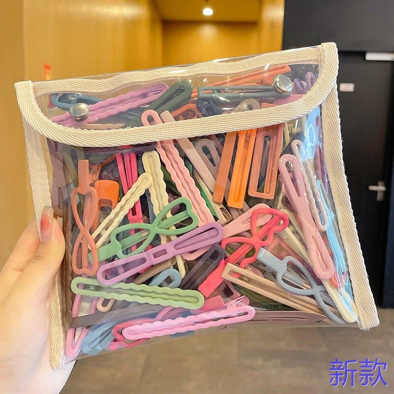 糖果色鸭嘴夹碎发夹女前刘海额侧边夹子头饰后脑勺一字夹新款