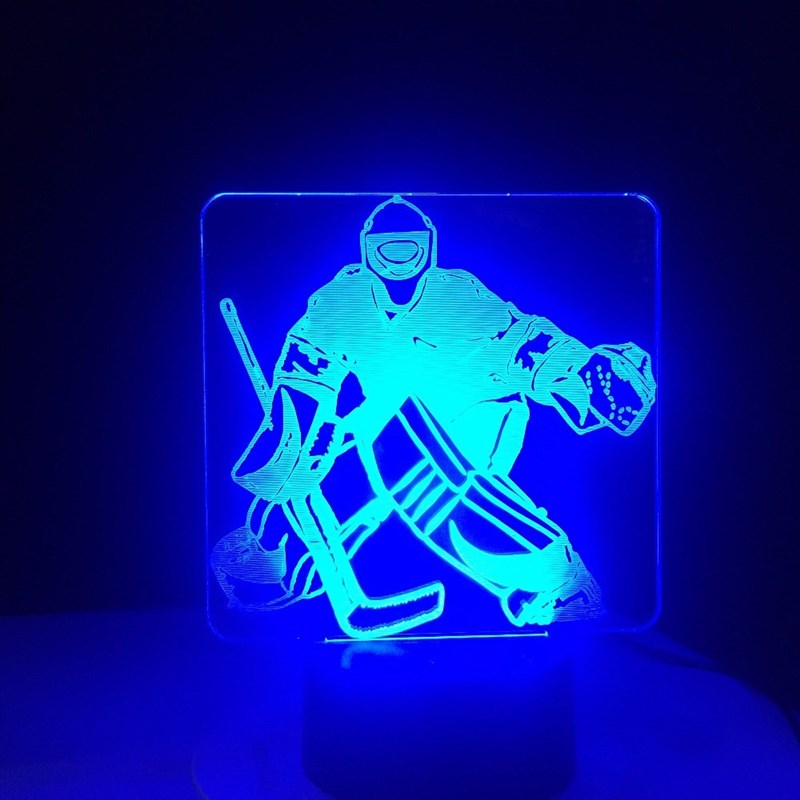 Ice Hockey Goalie 3D Modelling Table Lamp 7 Colors Change LE