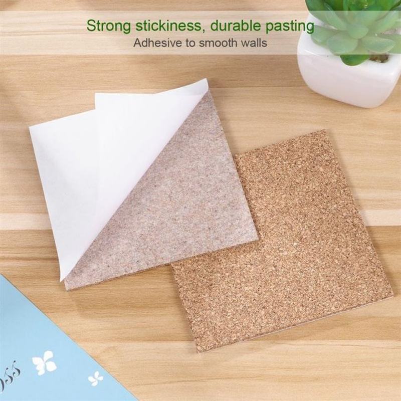 50PCS 95x95mm Self Adhesive SAquare Cork Sheets for DIY Coas