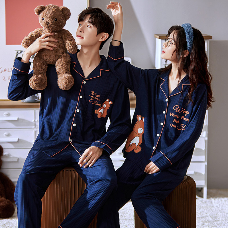 情侣睡衣春秋长袖秋冬2023年新款简约开衫休闲男女家居服套装,女士内衣/男士内衣/家居服,睡衣/家居服套装,淘宝优惠券,粉丝福利购,淘宝优惠卷