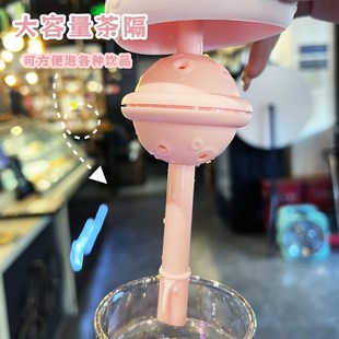 玻璃水杯2024新款女高颜值办公室水杯茶水分离便携带把手吸管杯子