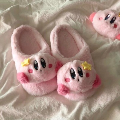 草莓星球来的小可爱 o软萌粉色毛绒绒拖鞋~少女心卡通包头居家棉
