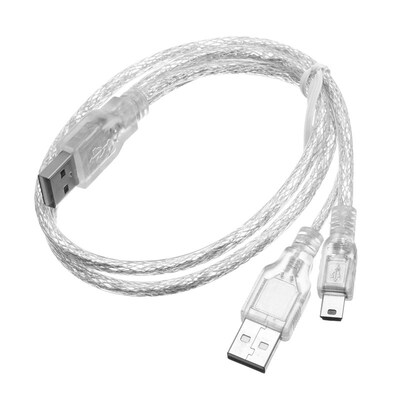High Quality Durable Dual USB 2.0 A Male to Mini USB B 5 Pi