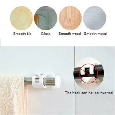 网红2pcs Nail-Free Adjuable Curtain Rod Holder Clamp Hooks