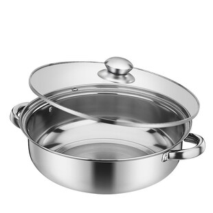 不锈钢单层火锅双层双耳汤蒸锅小肥羊三层蒸汤锅火锅礼品锅具28cm