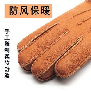 皮毛一体电动车小码 防寒保暖羊毛羊皮男摩托加厚手套防风冬骑女款