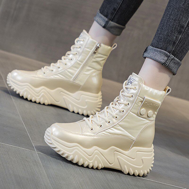 内增高女鞋冬天加绒保暖配阔腿裤的鞋子厚底防滑马丁靴短筒雪地靴,女鞋,时尚雪地靴,淘宝优惠券,粉丝福利购,淘宝优惠卷