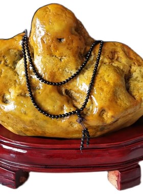 黄蜡石头水冲原石天然摆件室内客厅桌面黄龙玉黄色装饰石中式观赏