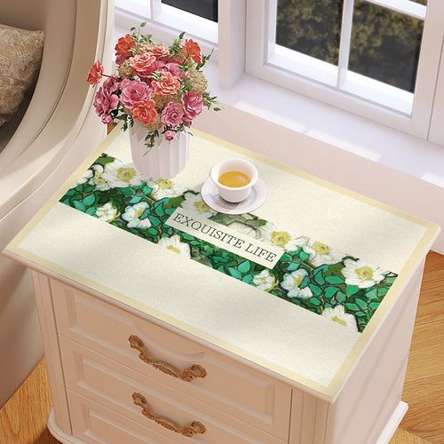 86M0床头柜垫皮革桌布防水防油免洗茶I几盖布冰箱微波炉洗衣机防