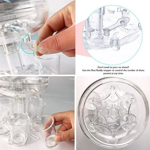 Transparent 6-cup automatic wine dispenser, liquor beer part