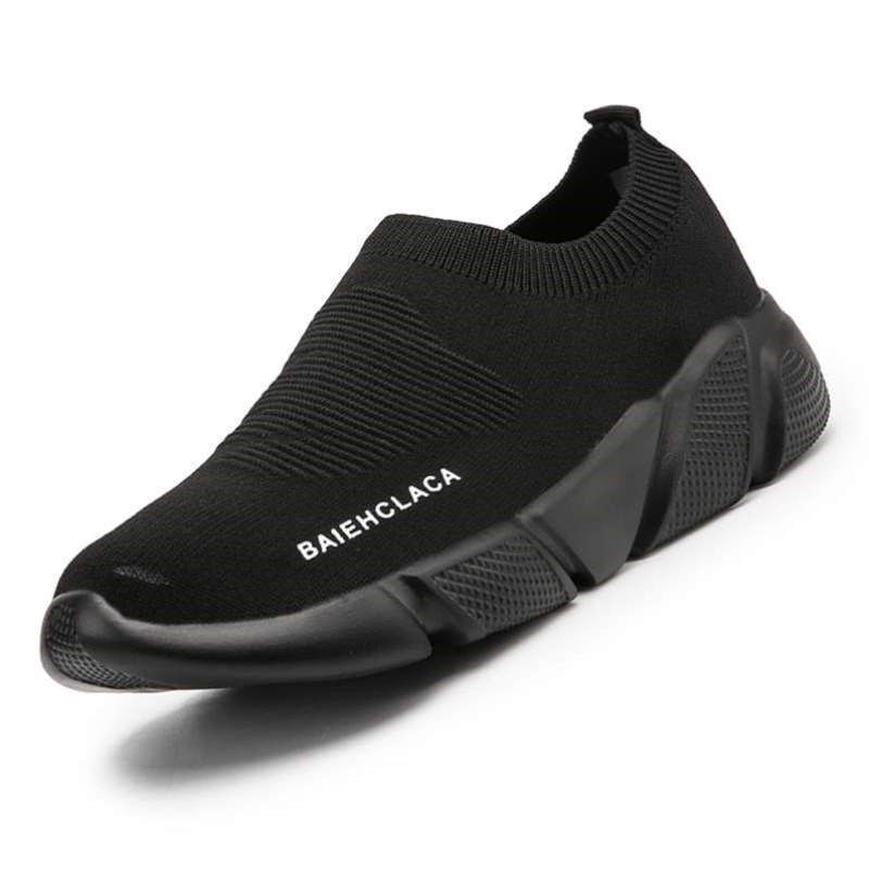 鞋学生鞋带男夏天透气男不运动休闲无系带防臭懒人网鞋鞋子