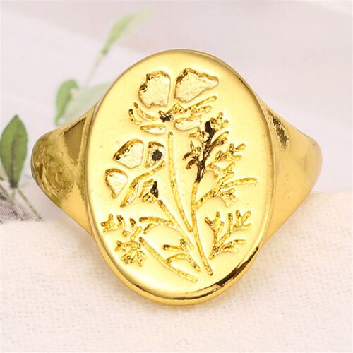 小众高货Delicate Oval Wildflowers Ring Dainty Classic and Ex
