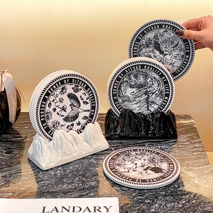 法式陶瓷隔热锅垫家用餐桌防烫砂锅垫盘碗垫高级感耐热防滑茶杯垫