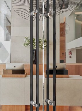 RI0T不锈钢拉手红色方圆极简玻璃D门把手独特设计极细方管大门木