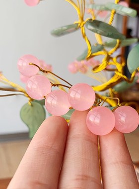 黄水晶树摆件酒柜装饰品家居客厅玄关小摇钱树开业礼品