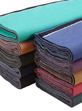 秋冬加绒牛仔布料纯色弹力加厚保暖摇粒绒布头服装面料处理