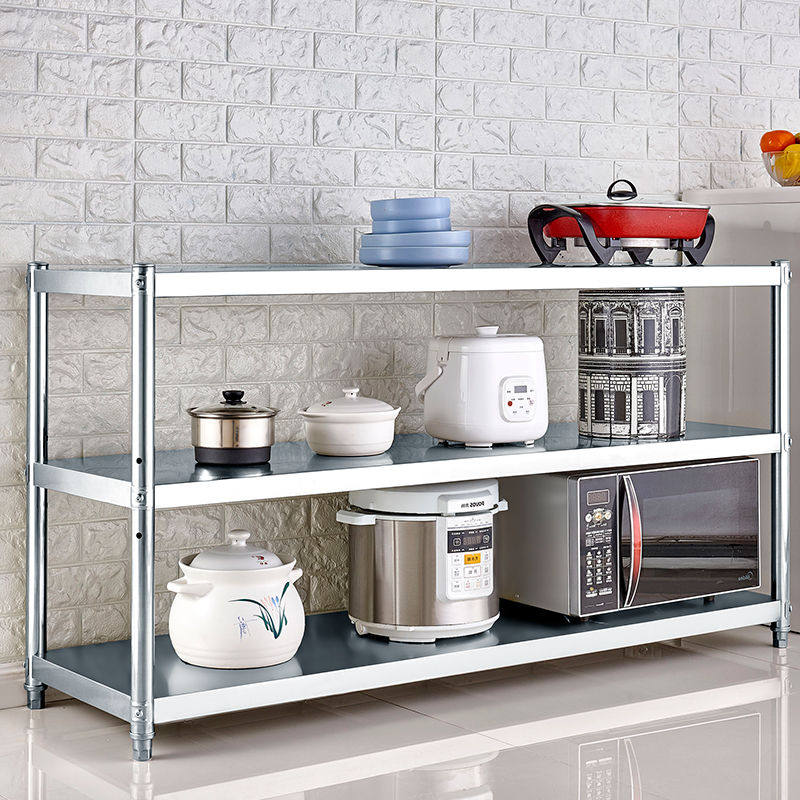 不锈钢置物架3层厨房货架子烤箱微波炉架锅架落地多层收纳储物架,收纳整理,整理架/置物架/收纳架,淘宝优惠券,粉丝福利购,淘宝优惠卷
