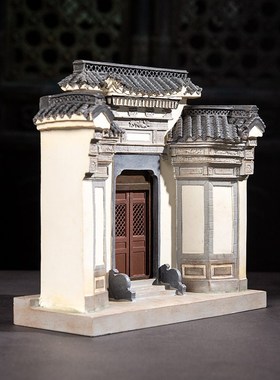 中国风礼品马头墙徽派建筑模型摆件新中式书房办公室创意装饰品